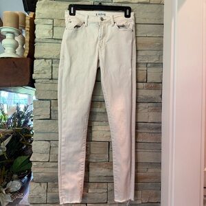 Dear John Women’s Size 26 Gisele High Rise Raw Ankle Skinny Jeans Pink